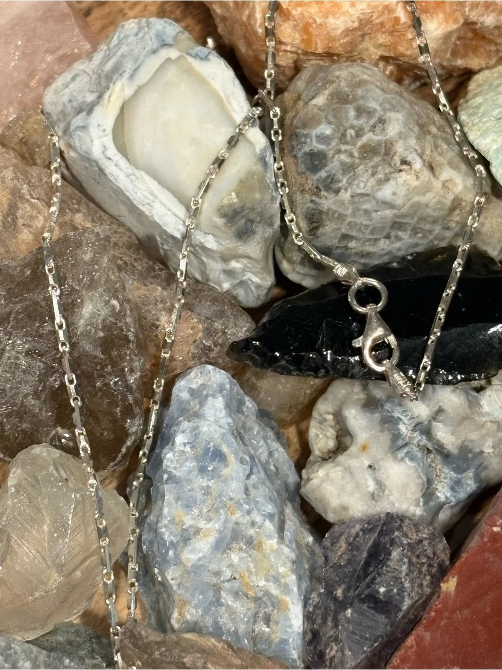 Sterling Silver Box-Link Necklace - Silver